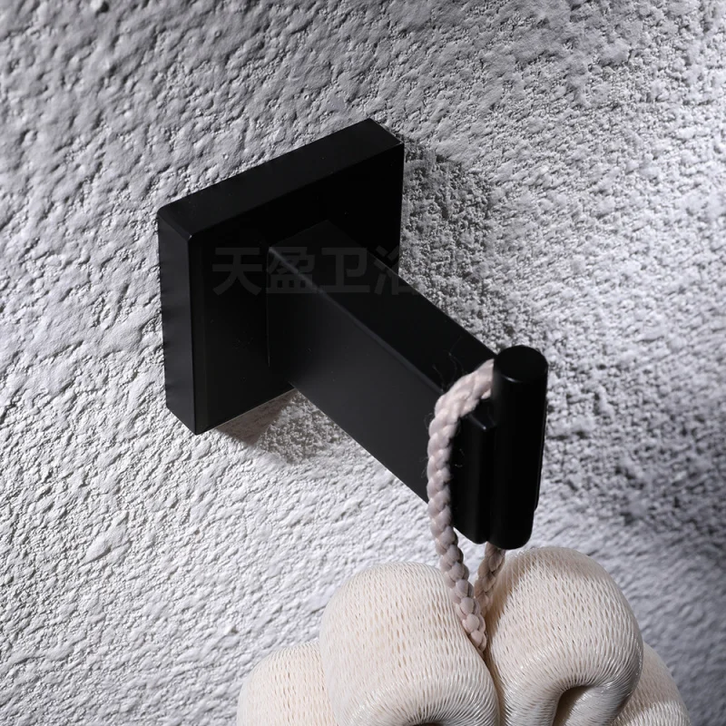 304 Stainless Steel Matte Black Hook Bathroom Simple Square Coat Hook Single Metal Clothes Hook Bathroom Accessories
304 Stainless Steel Matte Black Hook Bathroom Simple Square Coat Hook Single Metal Clothes Hook Bathroom Accessories