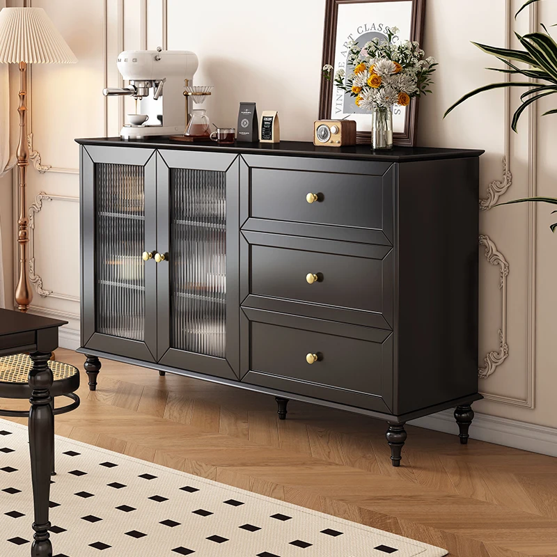 Retro dining side wine cabinet integrated against the wall black French living room storage tea cabinet kitchen storage
Retro dining side wine cabinet integrated against the wall black French living room storage tea cabinet kitchen storage