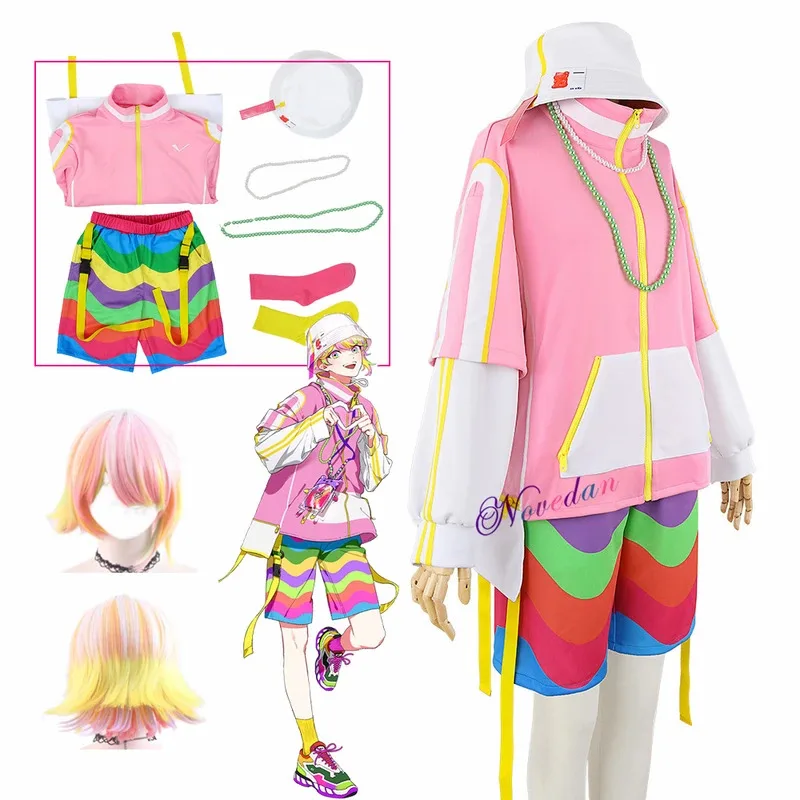 Hip Hop Paradox Live Kantaro Misuji Cosplay Costume VISTY ParadoxLive Cosplay Wig Rainbow Jacket Shorts Suit Anime Party Clothes 
Hip Hop Paradox Live Kantaro Misuji Cosplay Costume VISTY ParadoxLive Cosplay Wig Rainbow Jacket Shorts Suit Anime Party Clothes