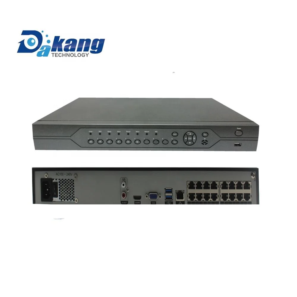 Dakang XMEYE H.265/H.264 16CH 4K/16CH 5MP POE Network Video Recorder, 16*POE RJ45 Port,2pcs SATA Port
Dakang XMEYE H.265/H.264 16CH 4K/16CH 5MP POE Network Video Recorder, 16*POE RJ45 Port,2pcs SATA Port