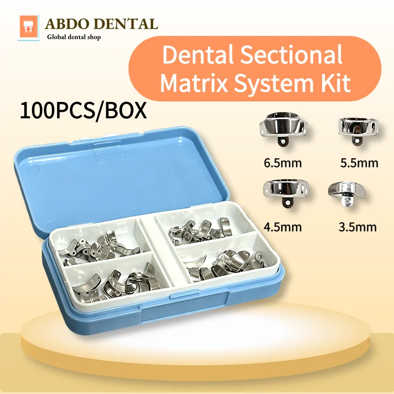 Dental M4 Sectional Matrix Bands Stainless Steel Perforated Kit for Premolar Molar Deciduous Teeth Sectional Matrix System Kit
Dental M4 Sectional Matrix Bands Stainless Steel Perforated Kit for Premolar Molar Deciduous Teeth Sectional Matrix System Kit