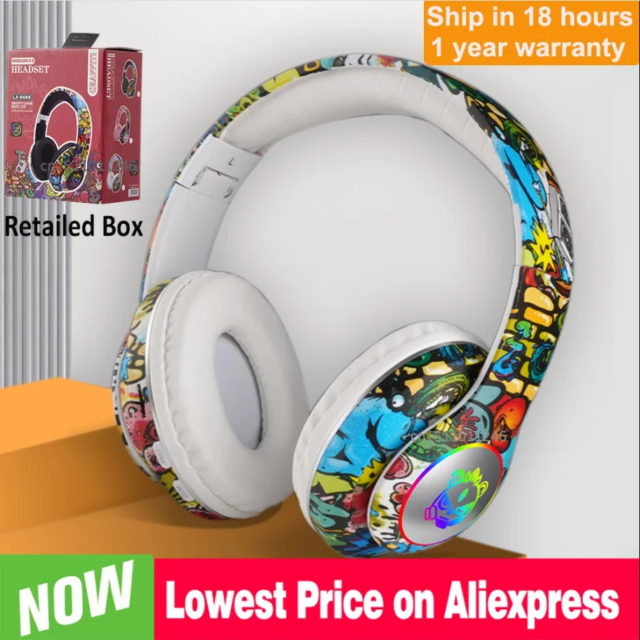 Christmas gifts Wireless Bluetooth Headphones Graffiti Design Earphones In Mic Noise Reduction Headset HiFi Deep Bass Headphones
Christmas gifts Wireless Bluetooth Headphones Graffiti Design Earphones In Mic Noise Reduction Headset HiFi Deep Bass Headphones