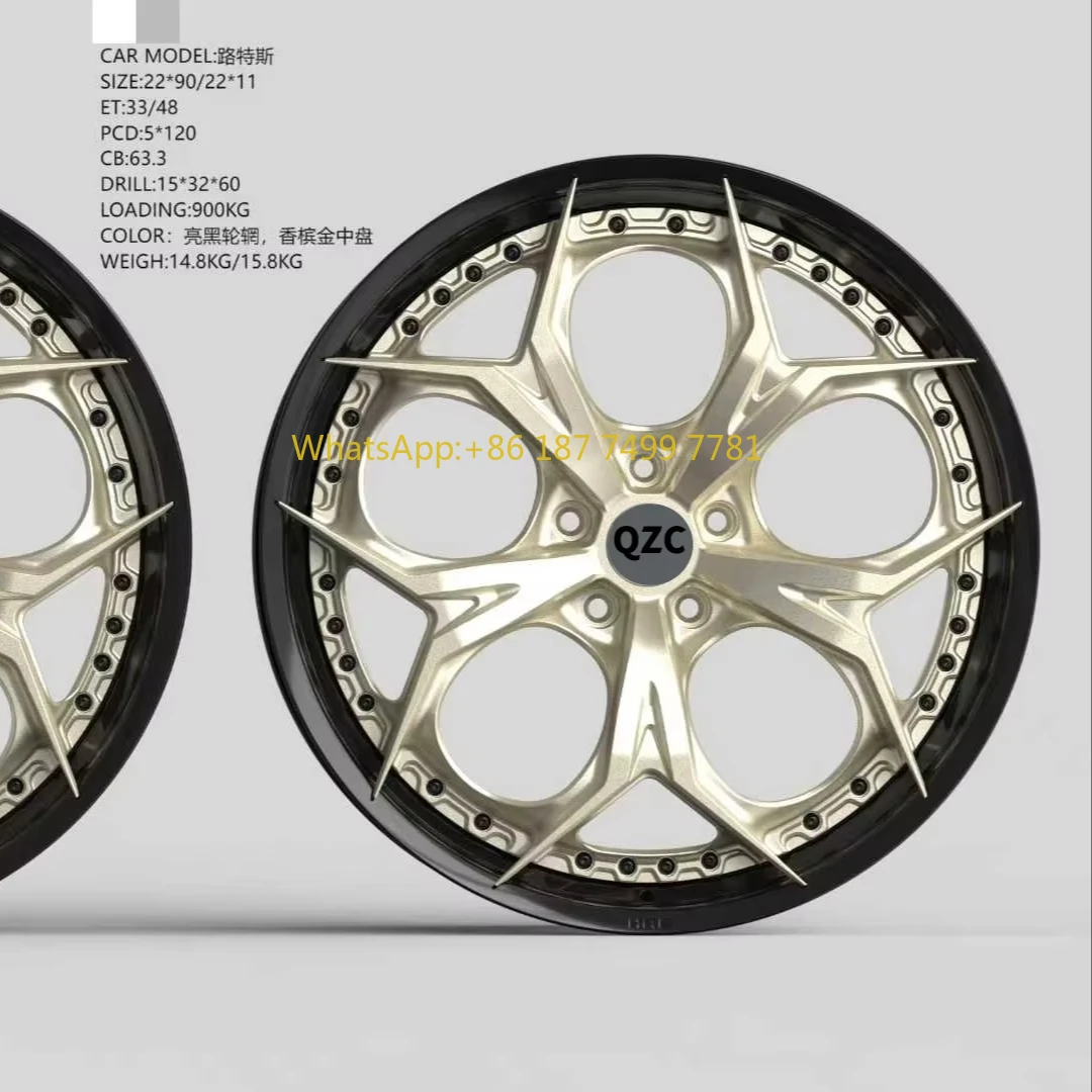 Кованая ступица из двух частей Ярко-черные колесные диски, центральная пластина цвета шампанского, настраиваемая в различных размерах автомобиля
Кованая ступица из двух частей Ярко-черные колесные диски, центральная пластина цвета шампанского, настраиваемая в различных размерах автомобиля