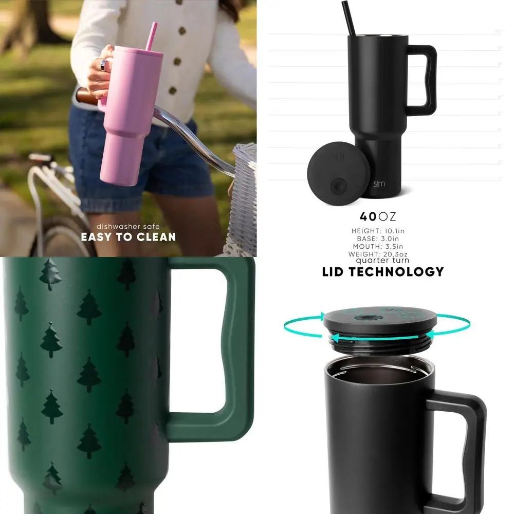 40oz Insulated Stainless Steel Travel Tumbler with Handle, Straw Lid, and Cup Holder for Holiday Gifts
40oz Insulated Stainless Steel Travel Tumbler with Handle, Straw Lid, and Cup Holder for Holiday Gifts