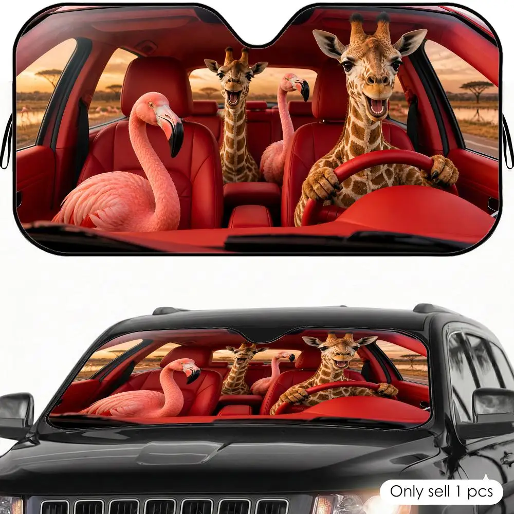 Giraffe and Flamingo Animal Sun Visor Car Windshield Sunshade UV Protection Reflective Foldable Heat Insulation Cover
Giraffe and Flamingo Animal Sun Visor Car Windshield Sunshade UV Protection Reflective Foldable Heat Insulation Cover