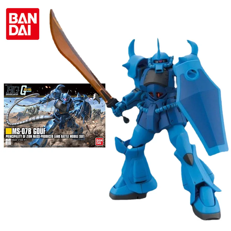 Комплект модели Bandai Gundam, аниме-фигурка HGUC 1/144 196 MS-07B GOUF, натуральная модель Gunpla, аниме-фигурка, игрушки для детей
Комплект модели Bandai Gundam, аниме-фигурка HGUC 1/144 196 MS-07B GOUF, натуральная модель Gunpla, аниме-фигурка, игрушки для детей