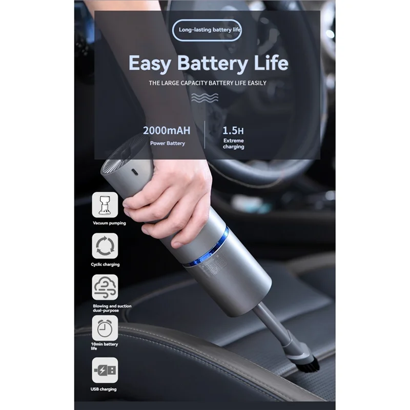 A96K-Беспроводной ручной пылесос Портативный автомобильный пылесос с USB перезаряжаемым мини-ручным пылесосом и воздушной тряпкой
A96K-Беспроводной ручной пылесос Портативный автомобильный пылесос с USB перезаряжаемым мини-ручным пылесосом и воздушной тряпкой
