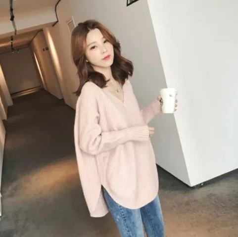 Очаровательный пуловер в стиле Idle, женская свободная верхняя одежда, вязаный топ с длинными рукавами, зимний утолщенный v-образный вырез
Очаровательный пуловер в стиле Idle, женская свободная верхняя одежда, вязаный топ с длинными рукавами, зимний утолщенный v-образный вырез