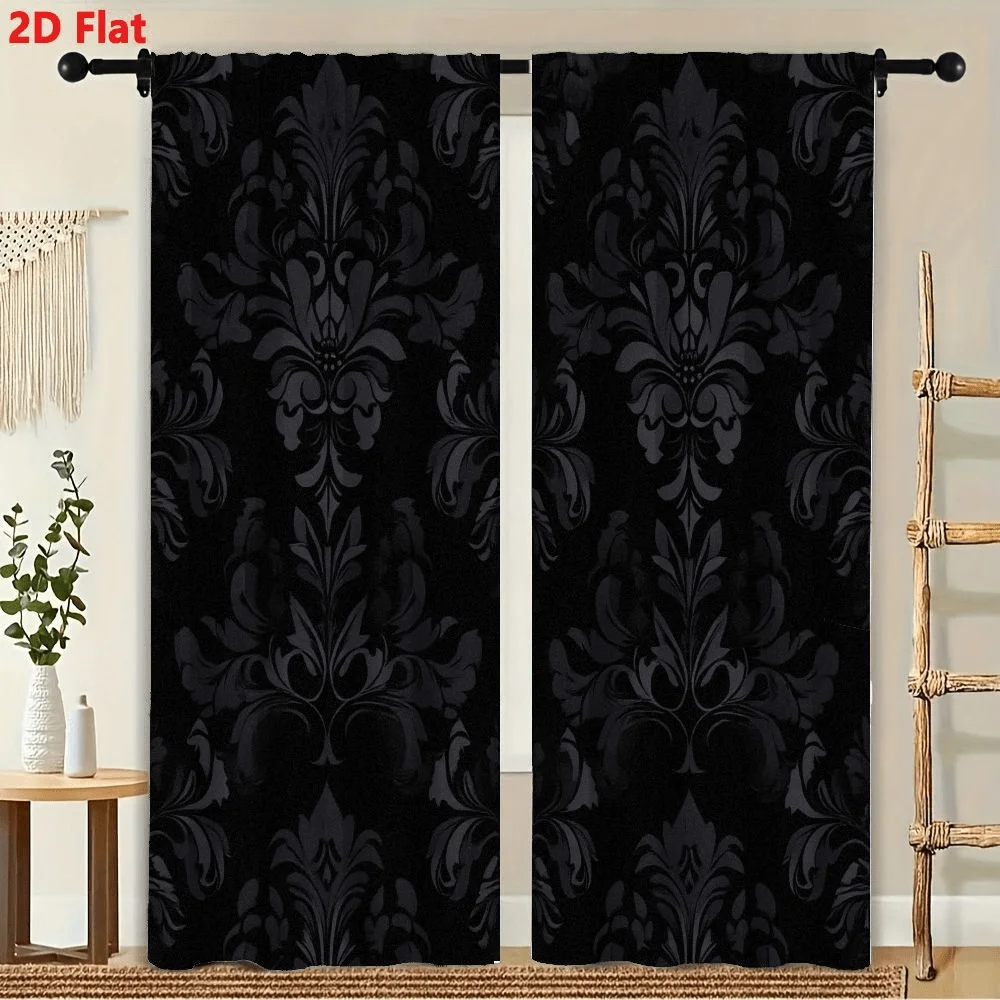 2Pcs Curtains Black Background Ornate Floral Motifs For Window Drapes for Bedroom Room Decor Decoration Window Treatment.
2Pcs Curtains Black Background Ornate Floral Motifs For Window Drapes for Bedroom Room Decor Decoration Window Treatment.