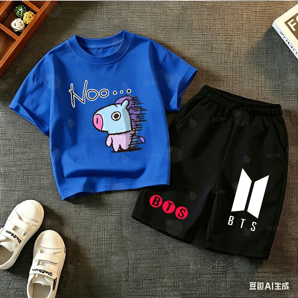 Cute BT21 Mang Print BTS Shirt Set Casual Loose Short Sleeve Tee Tops Comfortable Summer Outfit for Kpop Fans Adults Teens
Cute BT21 Mang Print BTS Shirt Set Casual Loose Short Sleeve Tee Tops Comfortable Summer Outfit for Kpop Fans Adults Teens