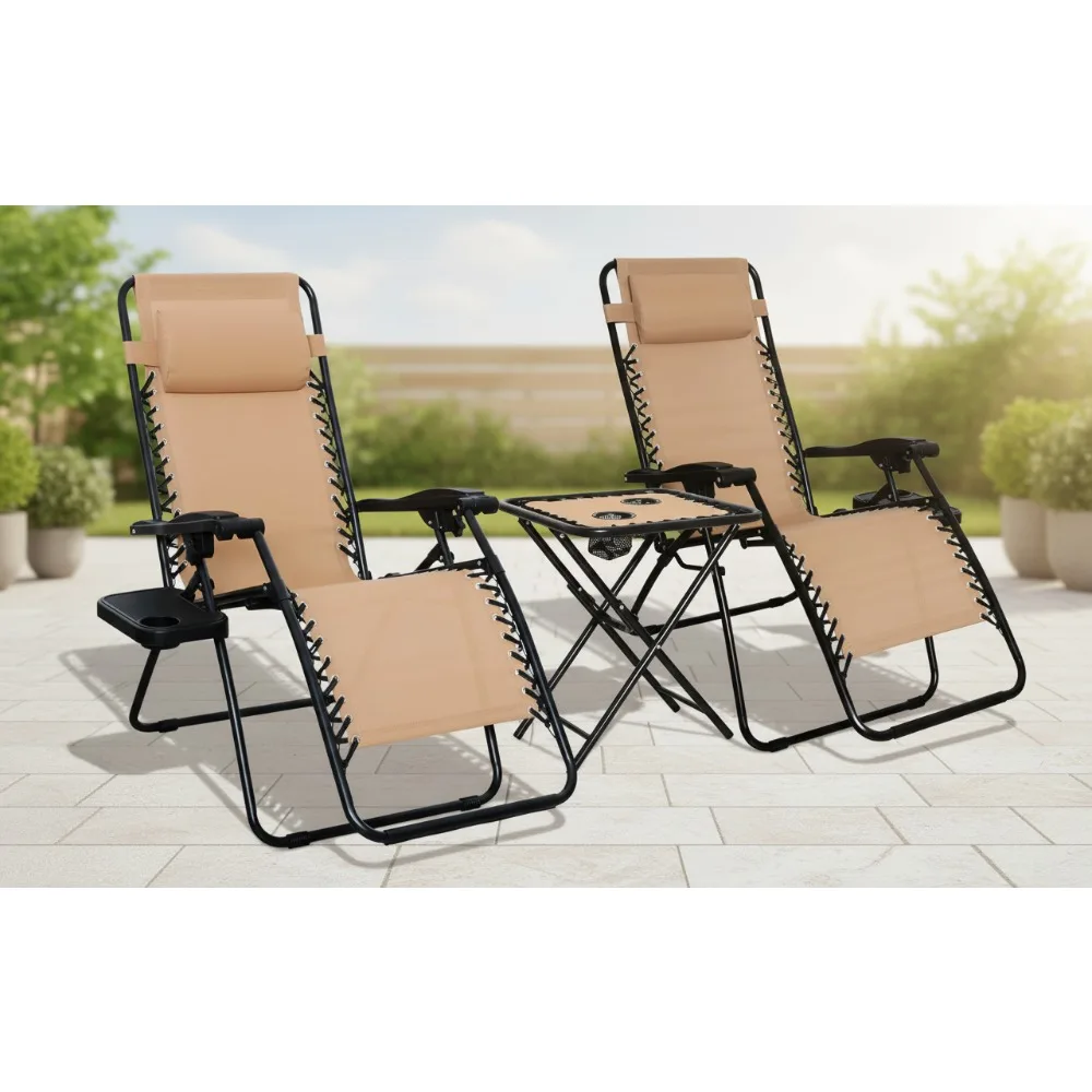 Сетчатое регулируемое кресло для отдыха на открытом воздухе с нулевой гравитацией, набор из 2 шт., с приставным столиком, бежевый
Сетчатое регулируемое кресло для отдыха на открытом воздухе с нулевой гравитацией, набор из 2 шт., с приставным столиком, бежевый