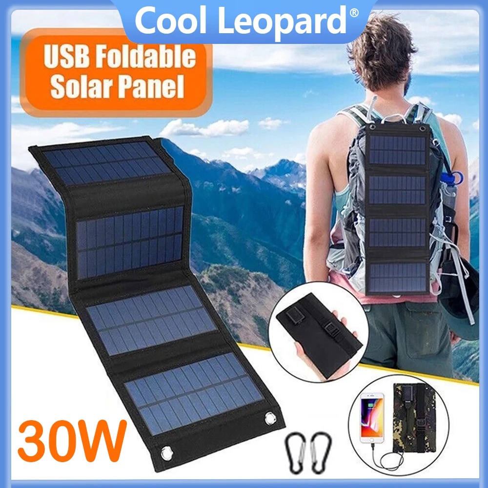 30W Solar Panel 5V 2USB Foldable Solar Plate Emergency Power Banks for Cell Phone Outdoor Waterproof Portable Battery Charger
30W Solar Panel 5V 2USB Foldable Solar Plate Emergency Power Banks for Cell Phone Outdoor Waterproof Portable Battery Charger