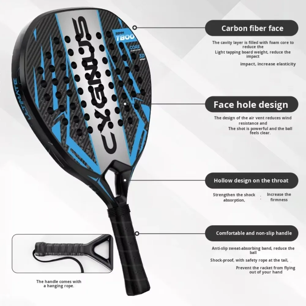 Professional Carbon Fiber Padel Racket with 3D Water Mark EVA Soft Core Hollow Design
Professional Carbon Fiber Padel Racket with 3D Water Mark EVA Soft Core Hollow Design