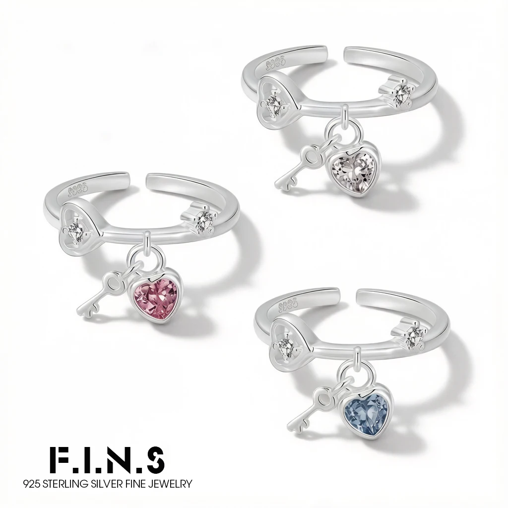 F.I.N.S Original Heart-Shaped Key S925 Sterling Silver Ring Trendy Heart Lock Pendant Open Adjustable Minimalist Fine Jewelry
F.I.N.S Original Heart-Shaped Key S925 Sterling Silver Ring Trendy Heart Lock Pendant Open Adjustable Minimalist Fine Jewelry