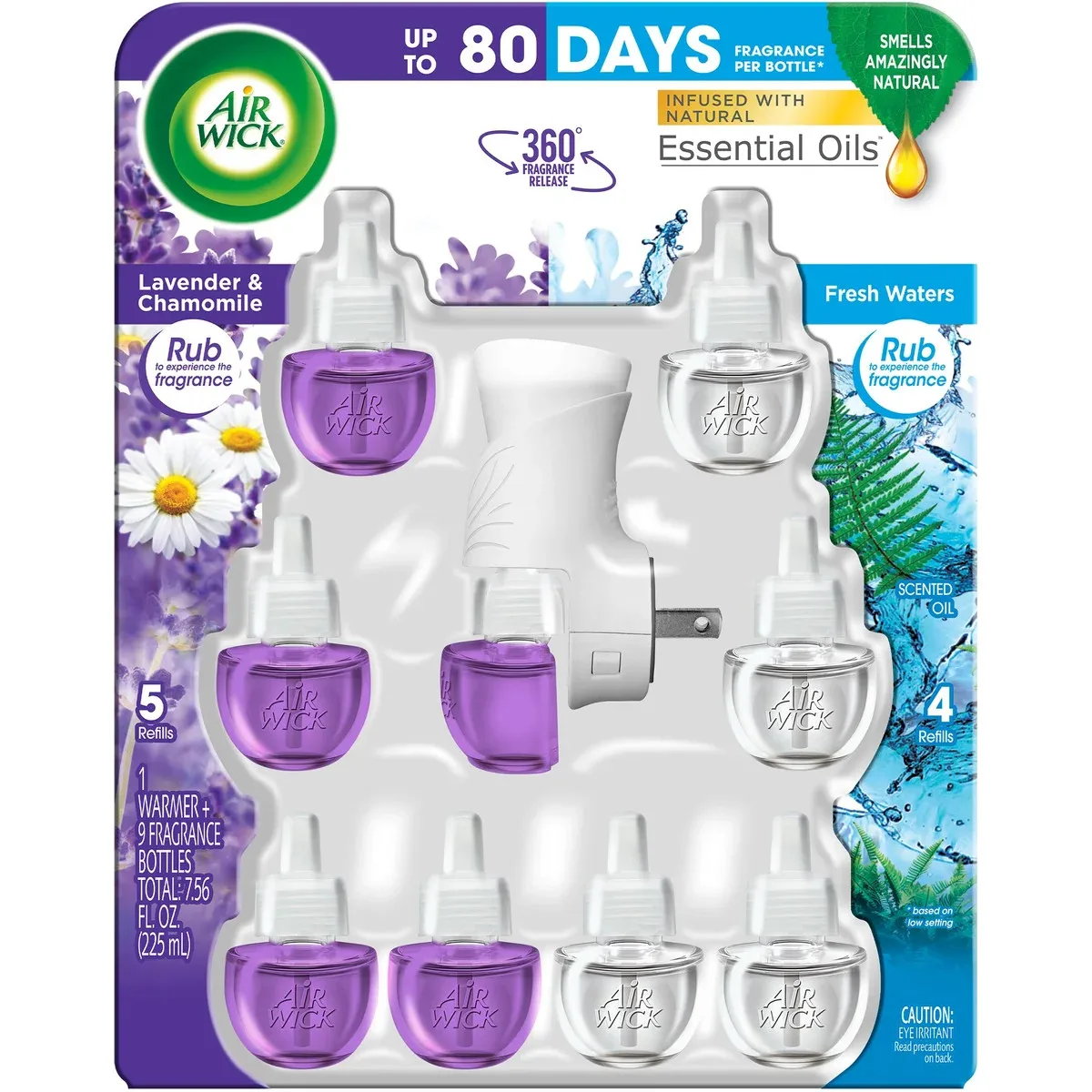 Airwick Essential Oils Air Freshener, 1 Unit with 9 Refills
Airwick Essential Oils Air Freshener, 1 Unit with 9 Refills