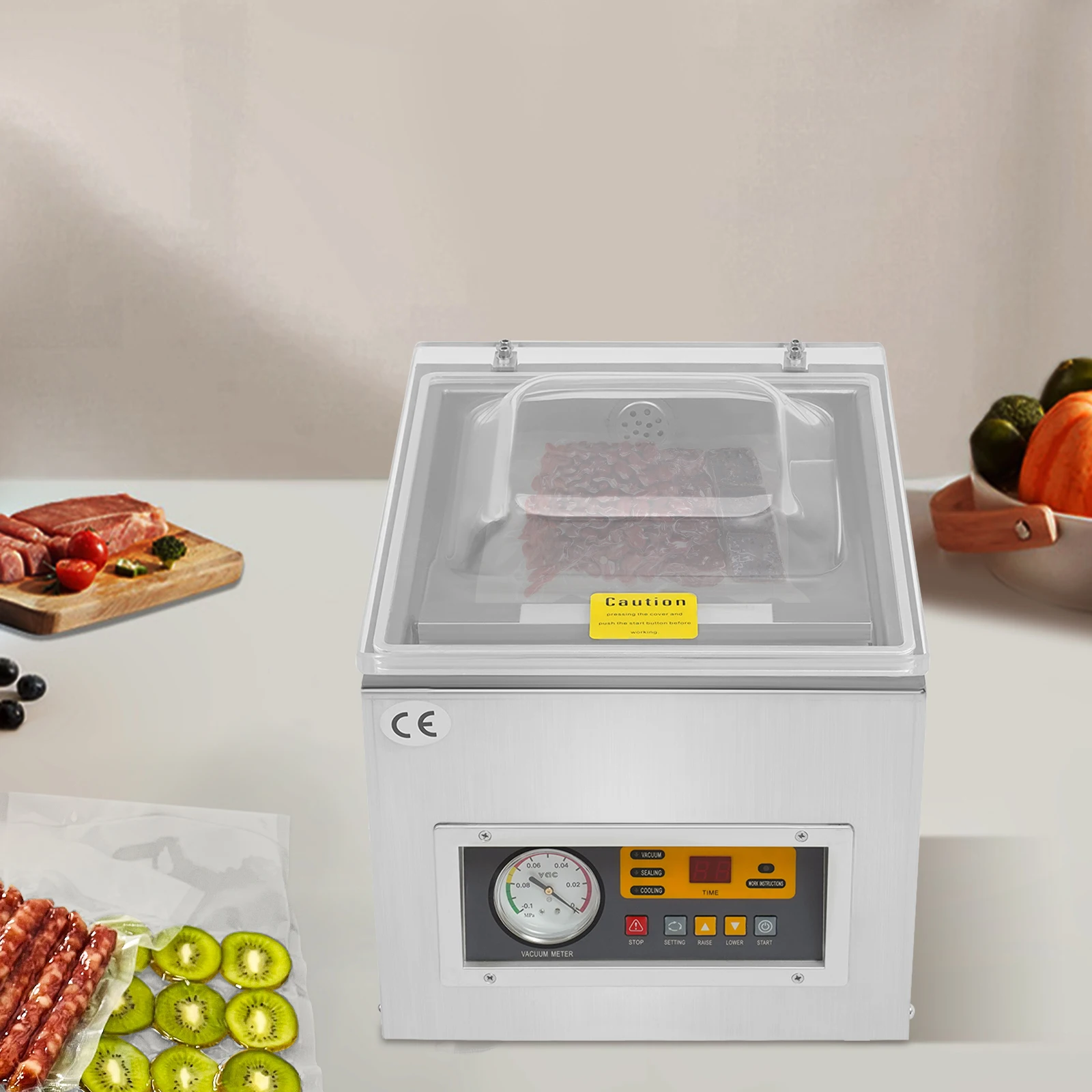 Автоматическая настольная вакуумная упаковочная машина, нержавеющая сталь и акрил, уплотнительная лента 260 мм, для хранения продуктов, коммерческого и домашнего использования
Автоматическая настольная вакуумная упаковочная машина, нержавеющая сталь и акрил, уплотнительная лента 260 мм, для хранения продуктов, коммерческого и домашнего использования