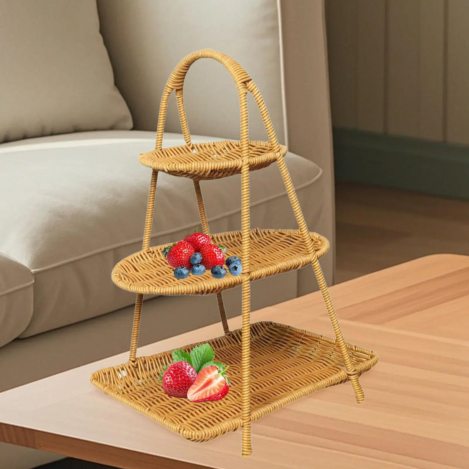 Woven Fruit Basket 3 Tier Rustic Multipurpose Decorative Snack Storage Basket Bread Holder for Living Room Kitchen Restaurant
Woven Fruit Basket 3 Tier Rustic Multipurpose Decorative Snack Storage Basket Bread Holder for Living Room Kitchen Restaurant