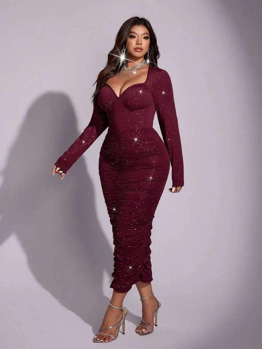 Plus Size Womens High Stretch Shiny Sequin Party Dress Elegant Glitter Cocktail Dress For Outings Parties Birthday
Plus Size Womens High Stretch Shiny Sequin Party Dress Elegant Glitter Cocktail Dress For Outings Parties Birthday