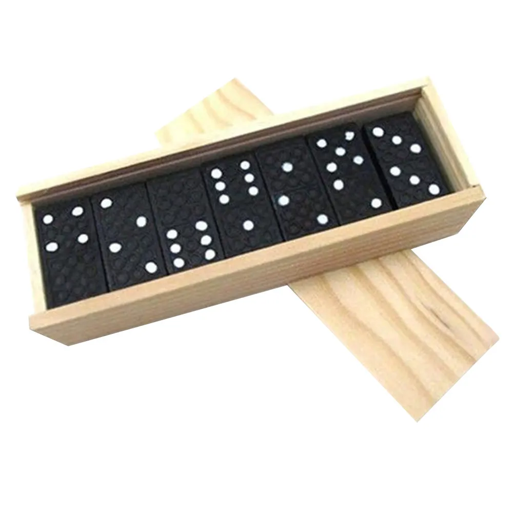 Wooden domino blocks set 28pcs black stacking game for children domino fun board game toy
Wooden domino blocks set 28pcs black stacking game for children domino fun board game toy