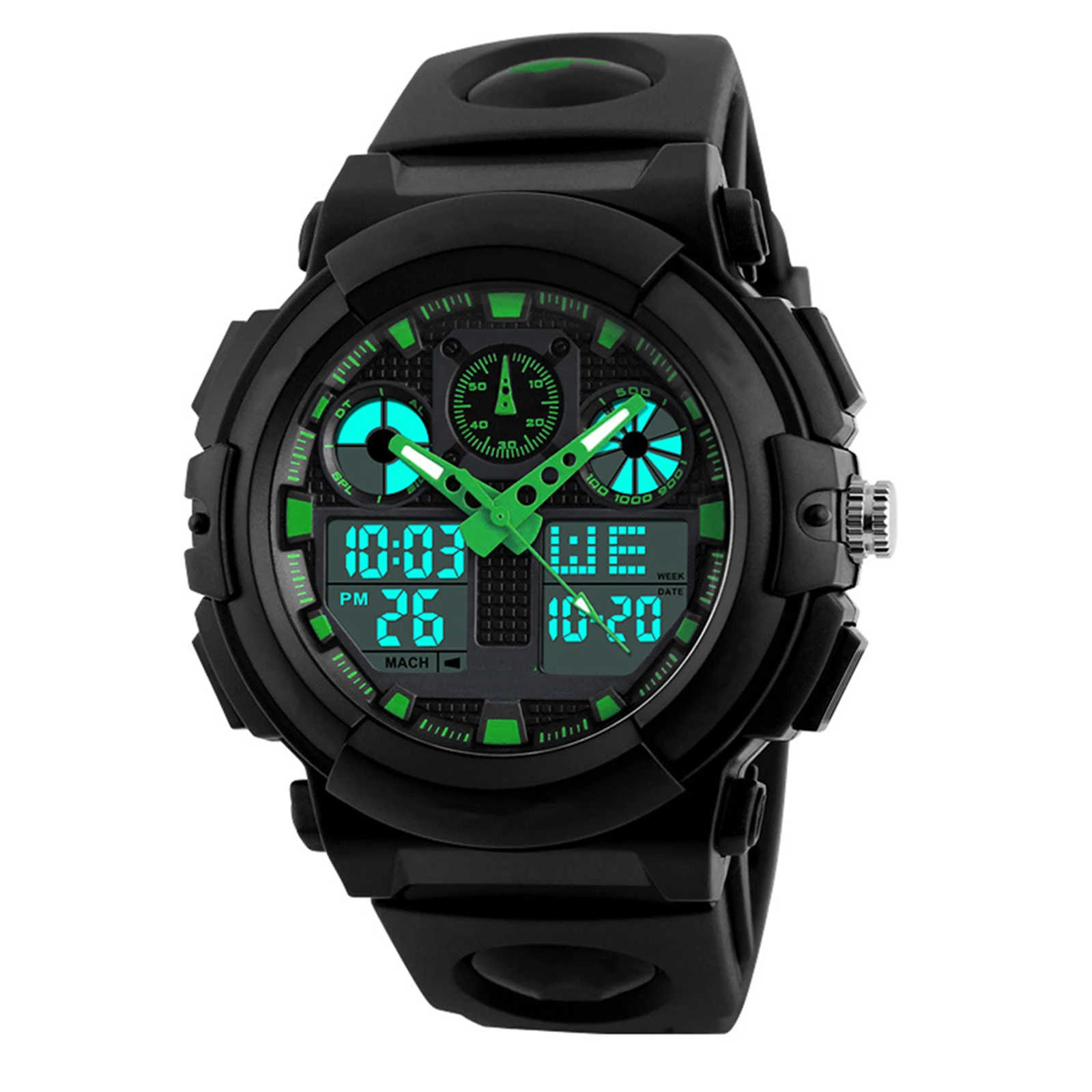 Waterproof Digital Watch LED Sports Watches for Men Quartz Movement 50M Dual Time Chronograph Alarm Date Week Backlight PU Strap
Waterproof Digital Watch LED Sports Watches for Men Quartz Movement 50M Dual Time Chronograph Alarm Date Week Backlight PU Strap