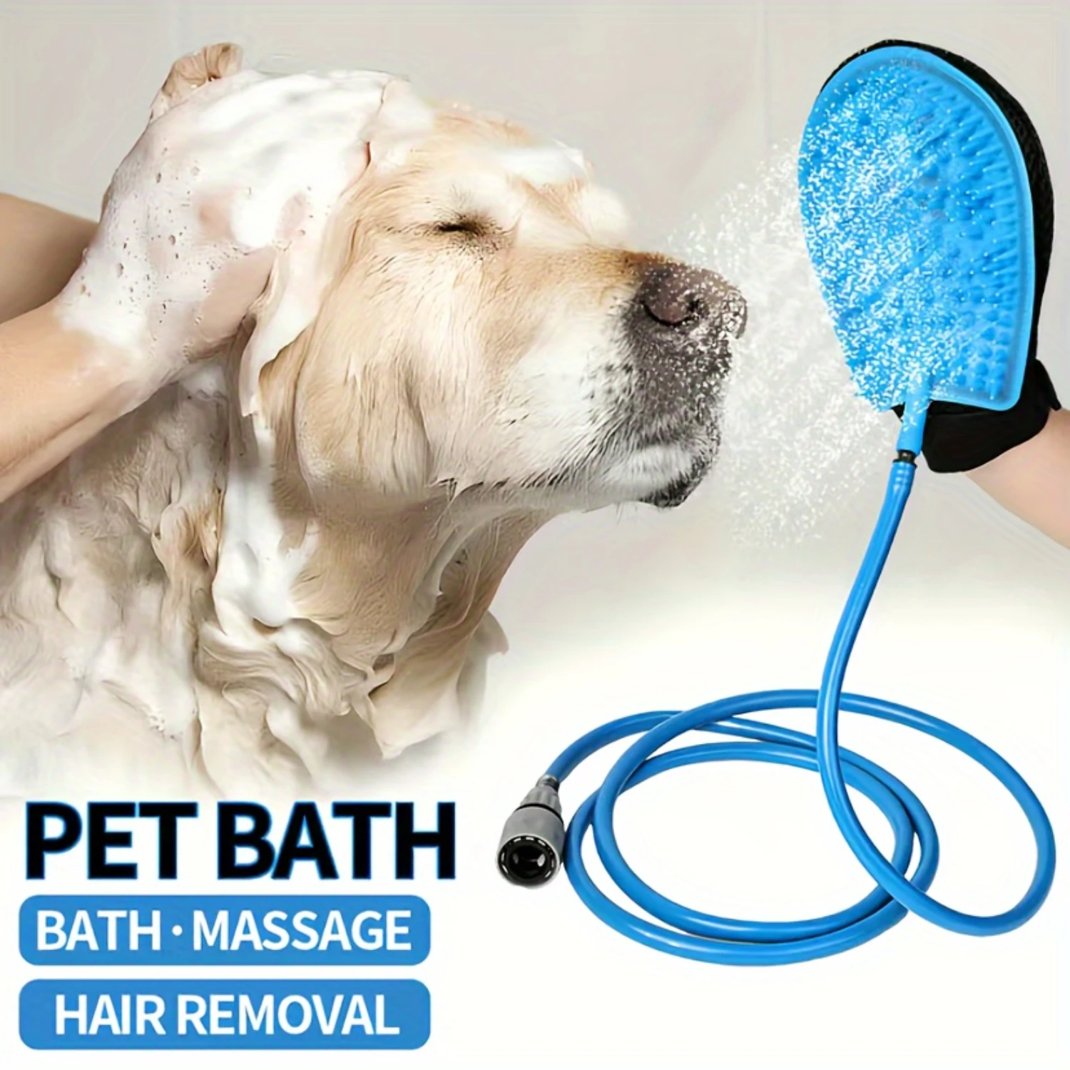 Pet Bath Massage Brush with Shower Head, 86.6inch Rubber Hose, Silicone Glove, Multi-functional Dog & Cat Cleaning Supplies, Out
Pet Bath Massage Brush with Shower Head, 86.6inch Rubber Hose, Silicone Glove, Multi-functional Dog & Cat Cleaning Supplies, Out