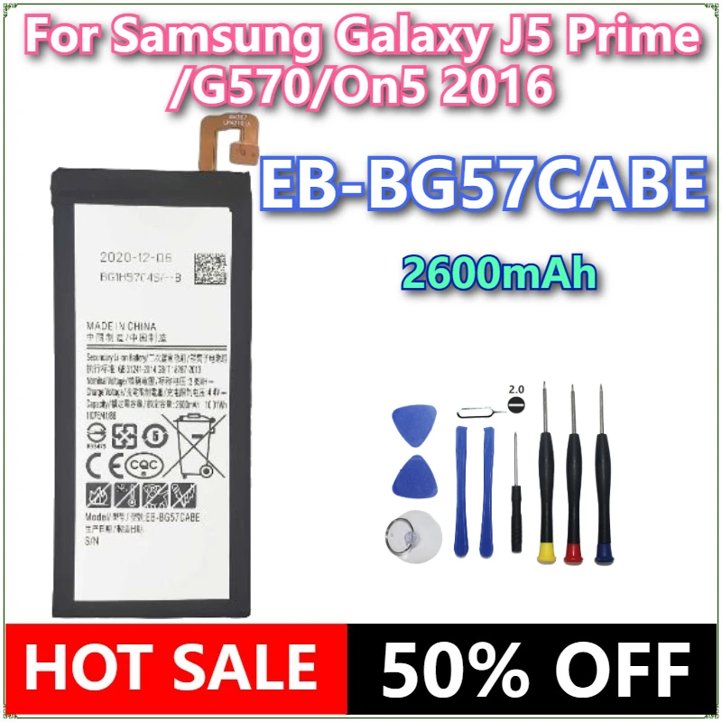 Brand New EB-BG57CABE 2600mAh Mobile Phone Battery For Samsung Galaxy J5 Prime/G570/On5 2016 Mobile Phone Batteries + tools
Brand New EB-BG57CABE 2600mAh Mobile Phone Battery For Samsung Galaxy J5 Prime/G570/On5 2016 Mobile Phone Batteries + tools