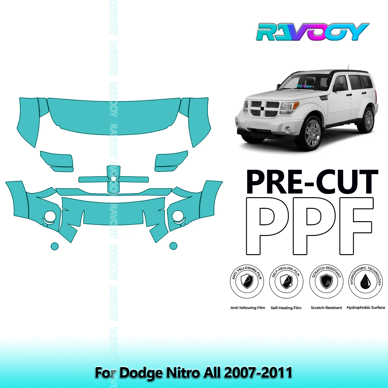 8.5Mil Precut Paint Protection Film PPF Clear Bra Front Kit For Dodge Nitro All 2007-2011
8.5Mil Precut Paint Protection Film PPF Clear Bra Front Kit For Dodge Nitro All 2007-2011