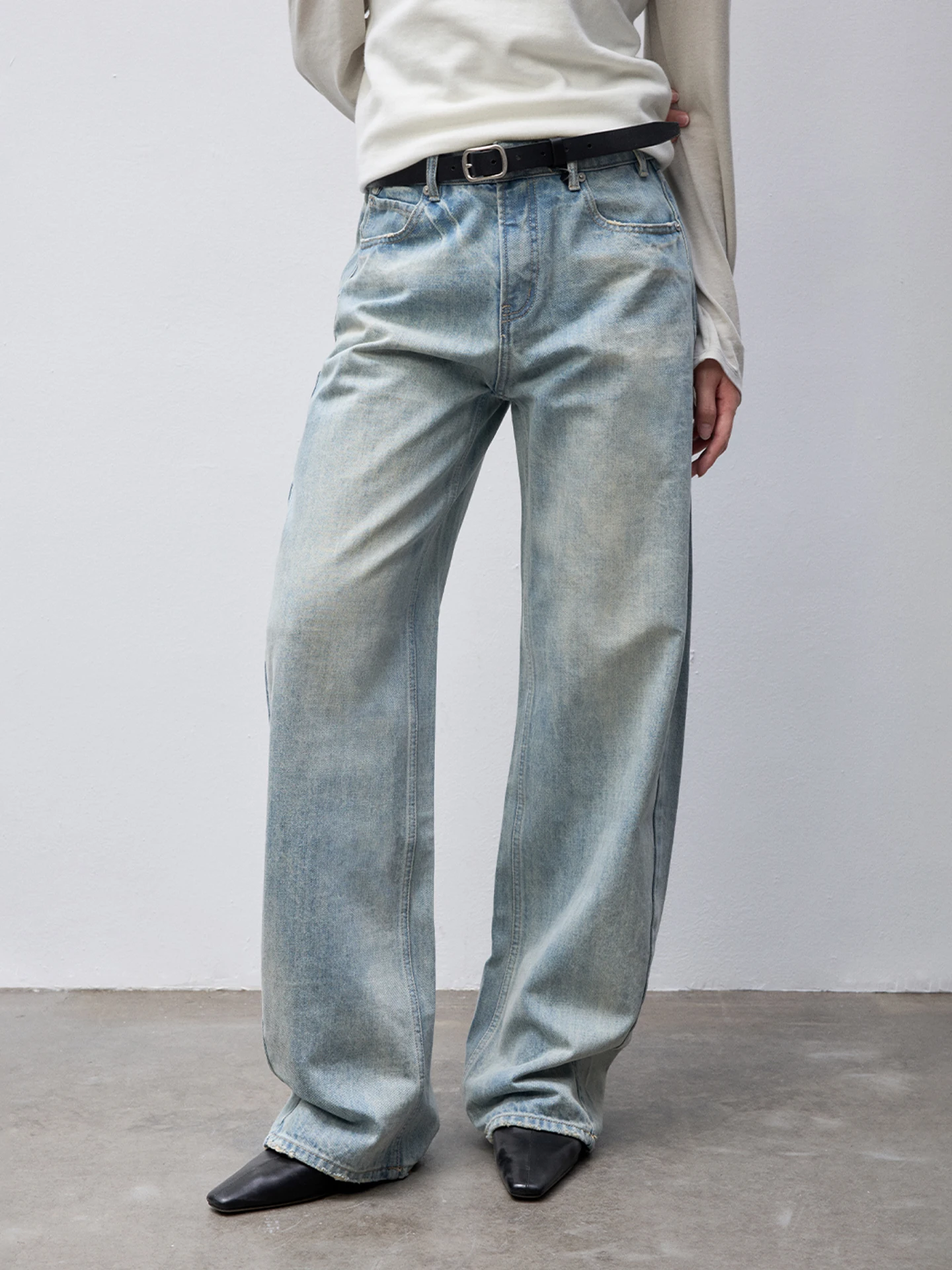 Inkling Vintage Washed Relaxed Fit High Waist Light Blue Clear Knife Jeans Women's 3D Cutting Denim Pants Casual Autumn Warm
Inkling Vintage Washed Relaxed Fit High Waist Light Blue Clear Knife Jeans Women's 3D Cutting Denim Pants Casual Autumn Warm