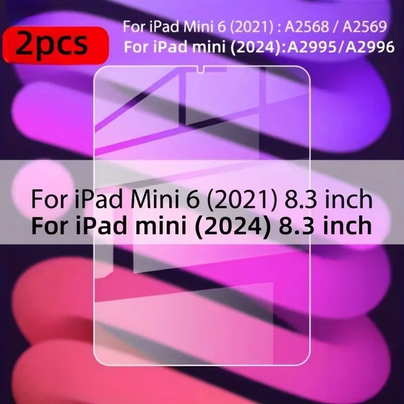 2Pcs 9H HD Glass Screen Protector Film For iPad Mini 6 7 Pro 9.7 10.5 11(M4 M5) 12.9 7th 8th 9th 10th 11th Genaeration
2Pcs 9H HD Glass Screen Protector Film For iPad Mini 6 7 Pro 9.7 10.5 11(M4 M5) 12.9 7th 8th 9th 10th 11th Genaeration
