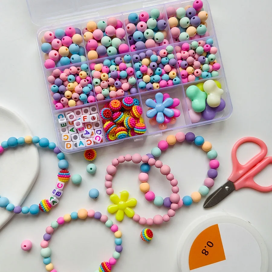12 Grid Box Colorful Frosted Beads DIY Kit, with Scissors & Elastic Thread, Full Accessories for Bracelet Jewelry Making
12 Grid Box Colorful Frosted Beads DIY Kit, with Scissors & Elastic Thread, Full Accessories for Bracelet Jewelry Making