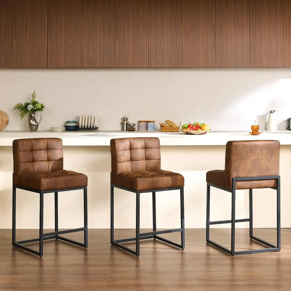 Wood Counter Height Bar Stools Set of 4, French Striped Linen Bar Chairs with Thick Cushion and Ergonomic Backrest for Kitchen
Wood Counter Height Bar Stools Set of 4, French Striped Linen Bar Chairs with Thick Cushion and Ergonomic Backrest for Kitchen