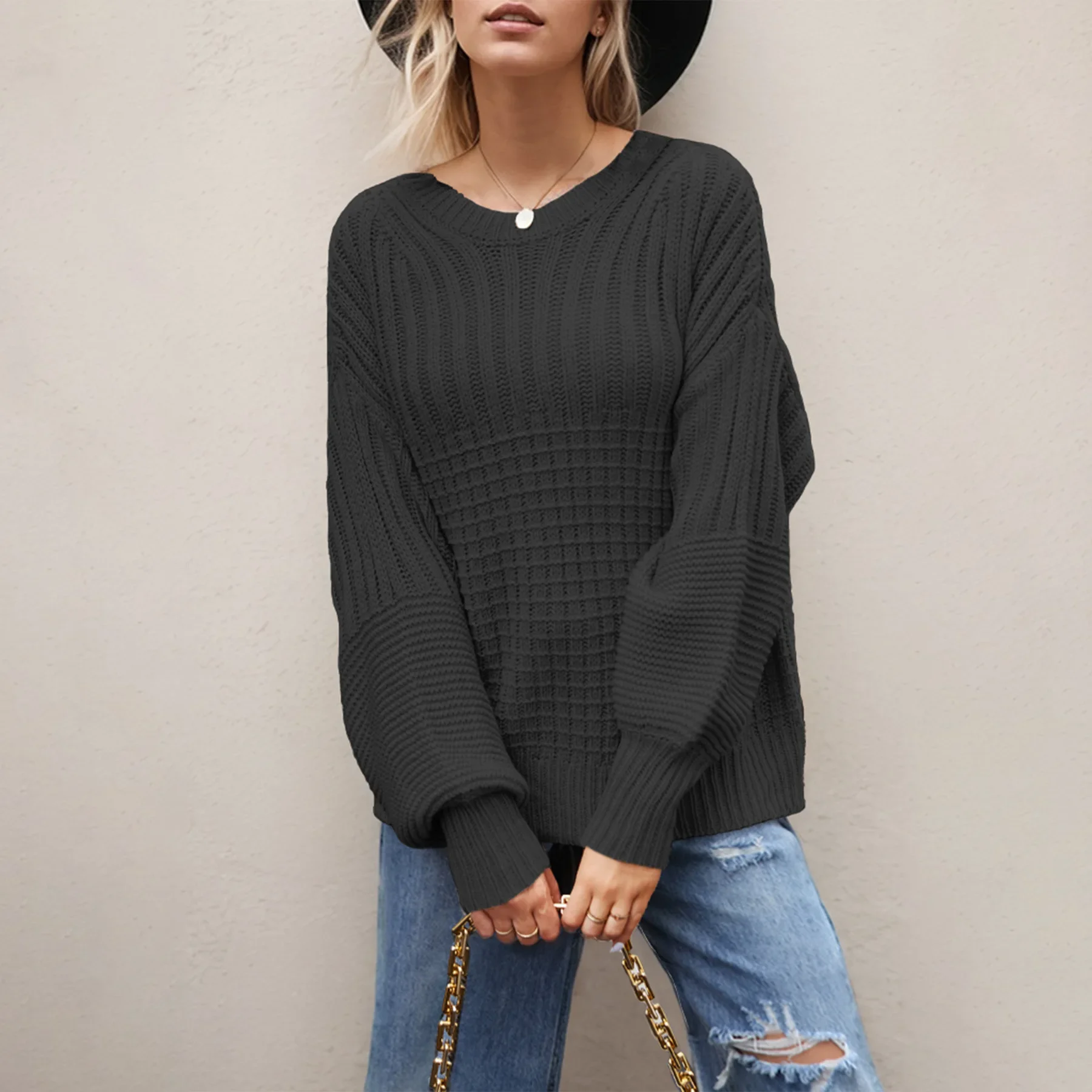 Autumn and Winter Fashion Vintage Round Neck Knit Pullover Sweater,Women's Casual Loose Solid Color Long-sleeved Knitted Sweater
Autumn and Winter Fashion Vintage Round Neck Knit Pullover Sweater,Women's Casual Loose Solid Color Long-sleeved Knitted Sweater