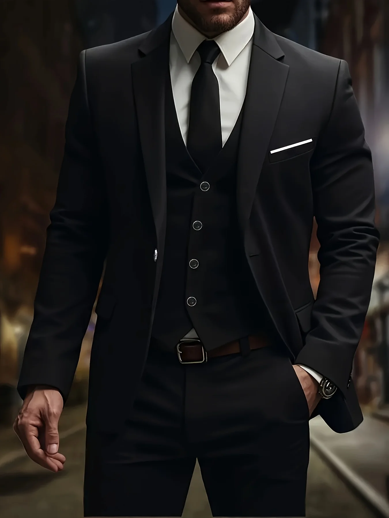 Men's Professional Choice 3-Piece Suit Single Breasted Solid Color Elegant Party Wedding Office Set
Men's Professional Choice 3-Piece Suit Single Breasted Solid Color Elegant Party Wedding Office Set