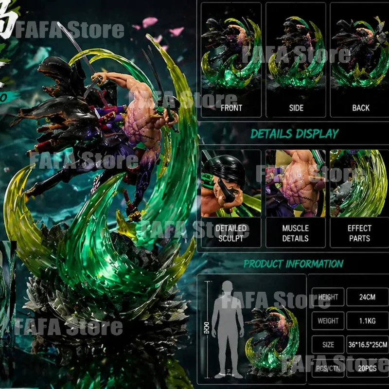 New 24cm One Piece Roronoa Zoro Gk Anime Figure Glowing Pvc Action Figurine Ghost Island Collection Model Statue
New 24cm One Piece Roronoa Zoro Gk Anime Figure Glowing Pvc Action Figurine Ghost Island Collection Model Statue