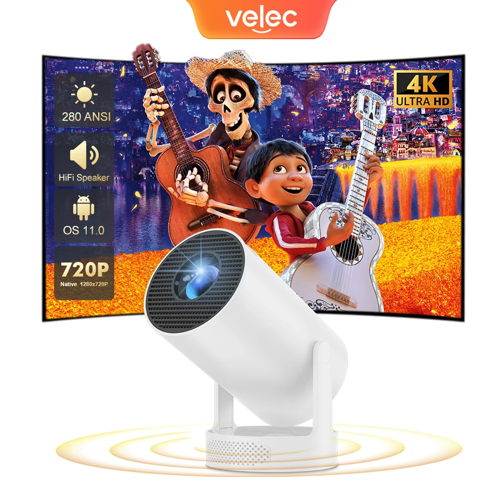 HY300 Pro HIFI Speaker Projector Android 11 Dual Wifi6 280ANSI Allwinner H713 BT5.0 1280*720P 4K Upgrade Film Sound Projector
HY300 Pro HIFI Speaker Projector Android 11 Dual Wifi6 280ANSI Allwinner H713 BT5.0 1280*720P 4K Upgrade Film Sound Projector
