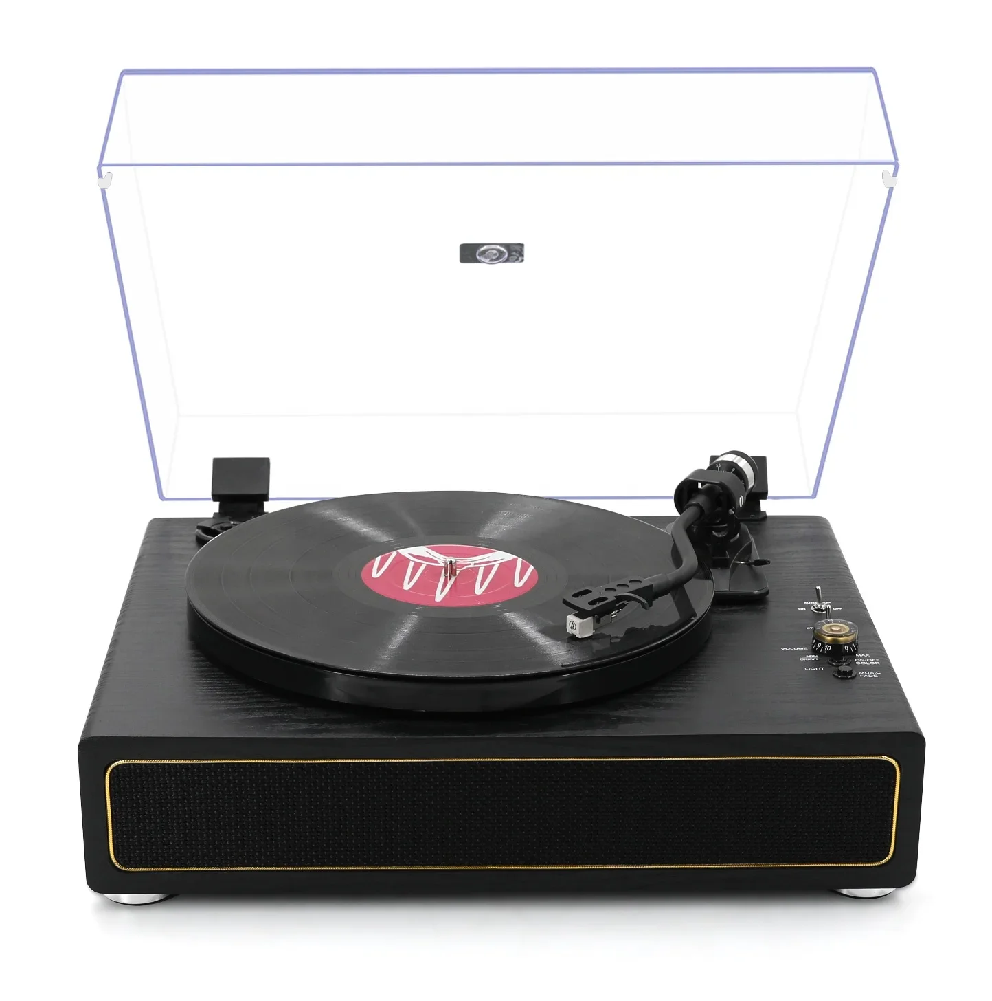 Hooqu All In One Phonograph And Wireless Connective Vinyl Record Player With LED Lights Platter And Built In Speakers
Hooqu All In One Phonograph And Wireless Connective Vinyl Record Player With LED Lights Platter And Built In Speakers