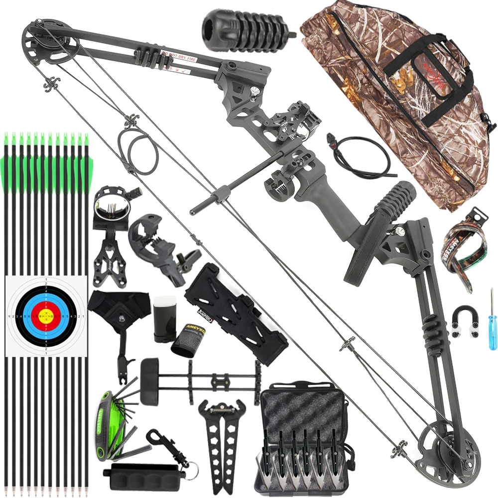 20-70 Lbs Compound Bow Arrow Set Archery Powerful Pulley Bow Metal Alloy Bow Riser Right Hand Shooting Hunting Training
20-70 Lbs Compound Bow Arrow Set Archery Powerful Pulley Bow Metal Alloy Bow Riser Right Hand Shooting Hunting Training