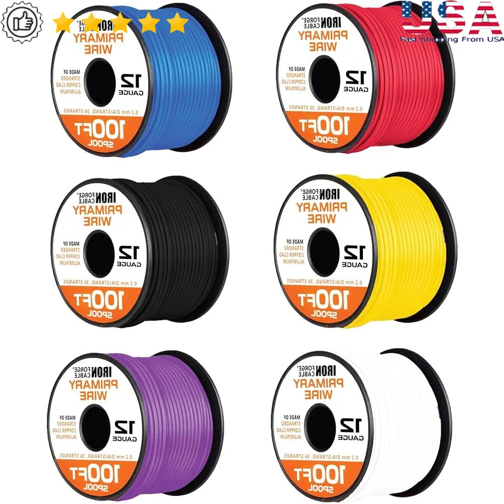 Автомобильный провод 12 AWG, 100 футов, медное покрытие, алюминий, 6 цветов, прочная изоляция из ПВХ, многожильная проводка, авто-аудио робототехника, сделай сам
Автомобильный провод 12 AWG, 100 футов, медное покрытие, алюминий, 6 цветов, прочная изоляция из ПВХ, многожильная проводка, авто-аудио робототехника, сделай сам