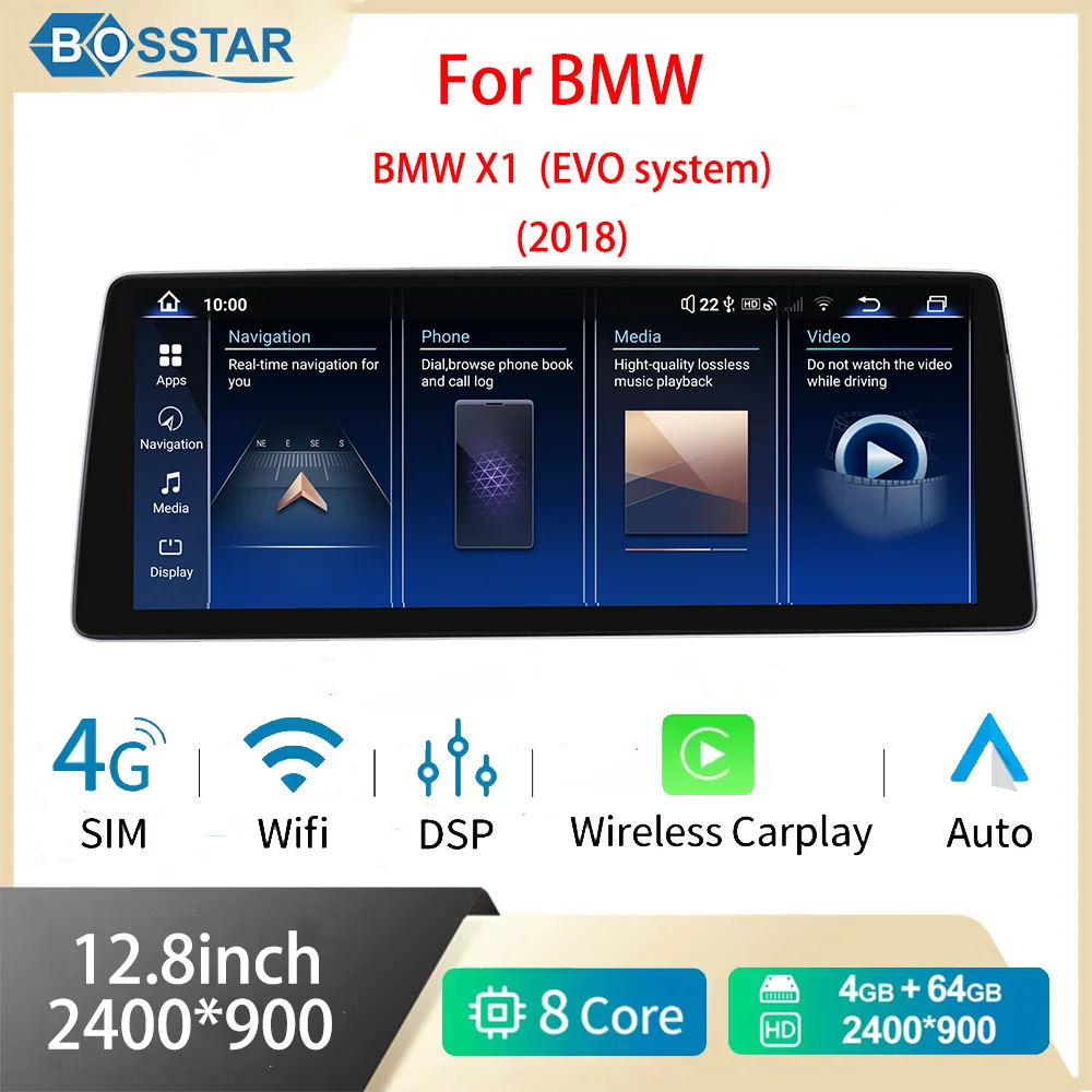 12.8 Wireless Android Auto For BMW Car X1 2018 EVO Carplay Interface Mirror Link Air Play
12.8 Wireless Android Auto For BMW Car X1 2018 EVO Carplay Interface Mirror Link Air Play