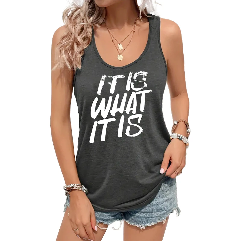 That's what it is, a printed vest, a casual sleeveless vest, a summer top, a sleeveless T-shirt, a beach vacation dress
That's what it is, a printed vest, a casual sleeveless vest, a summer top, a sleeveless T-shirt, a beach vacation dress