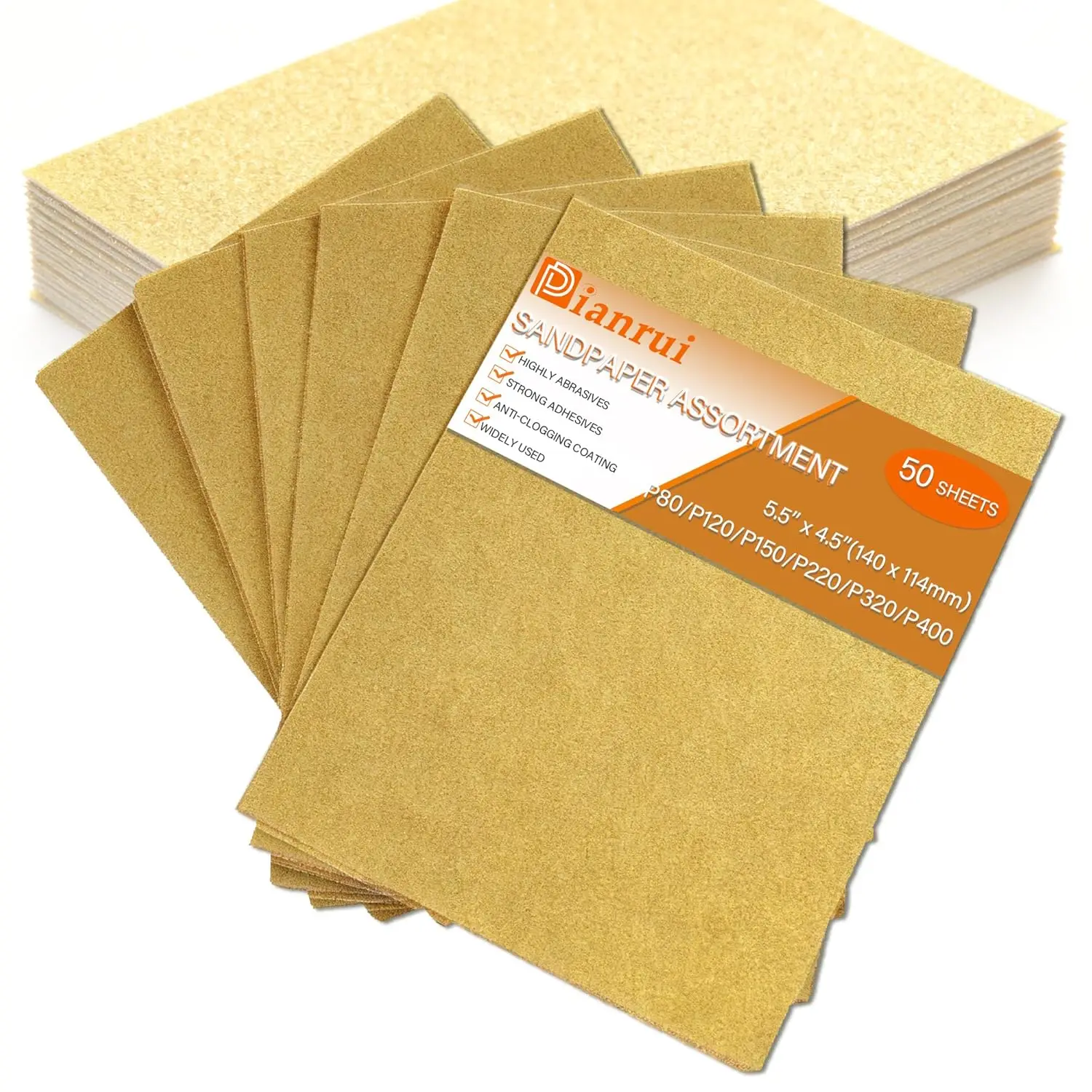50 PCS Sandpaper Sheets Assortment for Wood Metal Furniture, 1/4 Sheet Sandpapers 80 to 400 Grit, Drywall Use
50 PCS Sandpaper Sheets Assortment for Wood Metal Furniture, 1/4 Sheet Sandpapers 80 to 400 Grit, Drywall Use
