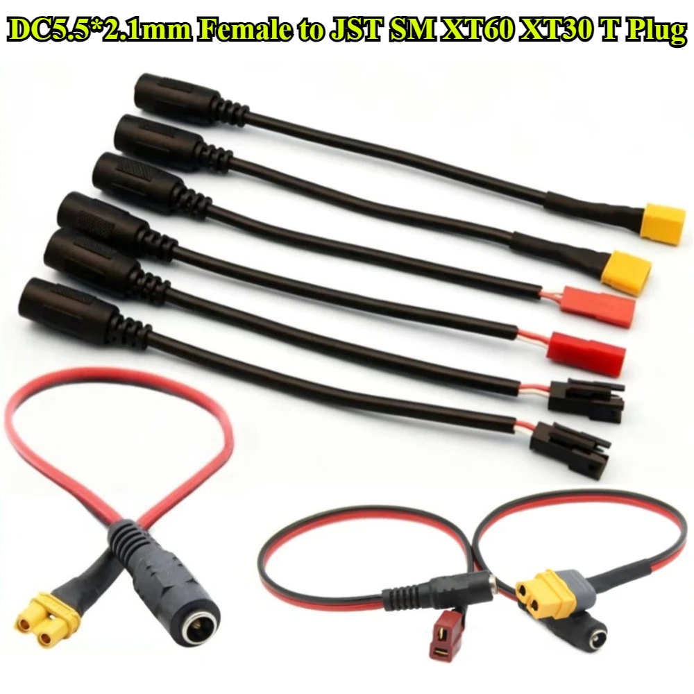 3/5Pcs JST SM XT60 XT30 T Plug Male/Feamle to DC5.5*2.1mm Female Connector Battery Charging Adapter Cable for DC Power Charger
3/5Pcs JST SM XT60 XT30 T Plug Male/Feamle to DC5.5*2.1mm Female Connector Battery Charging Adapter Cable for DC Power Charger
