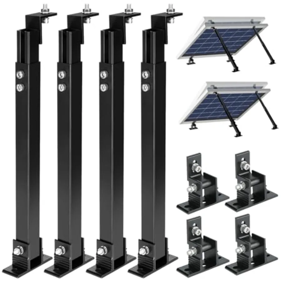 Solar Panel Mount, Aluminum Alloy Adjustable Solar Panel Tilt Mount Brackets, Black Baking Paint Anti-Corrosion Solar Panel Sta
Solar Panel Mount, Aluminum Alloy Adjustable Solar Panel Tilt Mount Brackets, Black Baking Paint Anti-Corrosion Solar Panel Sta
