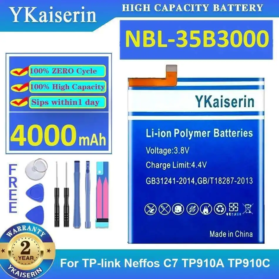 Reliable Power Supply Lightweight Mobile Phone Battery 4000Mah For TP-Link Neffos C7 TP910A TP910C Nbl-35B3000
Reliable Power Supply Lightweight Mobile Phone Battery 4000Mah For TP-Link Neffos C7 TP910A TP910C Nbl-35B3000
