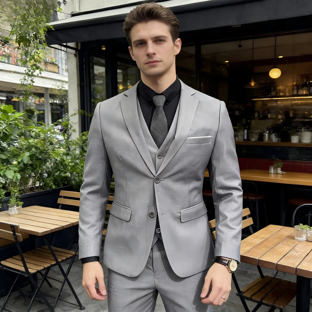 Men's Wedding Groomsmen Suit Set High-Quality Solid Color Casual Office Menswear Jacket + Vest + Pants
Men's Wedding Groomsmen Suit Set High-Quality Solid Color Casual Office Menswear Jacket + Vest + Pants