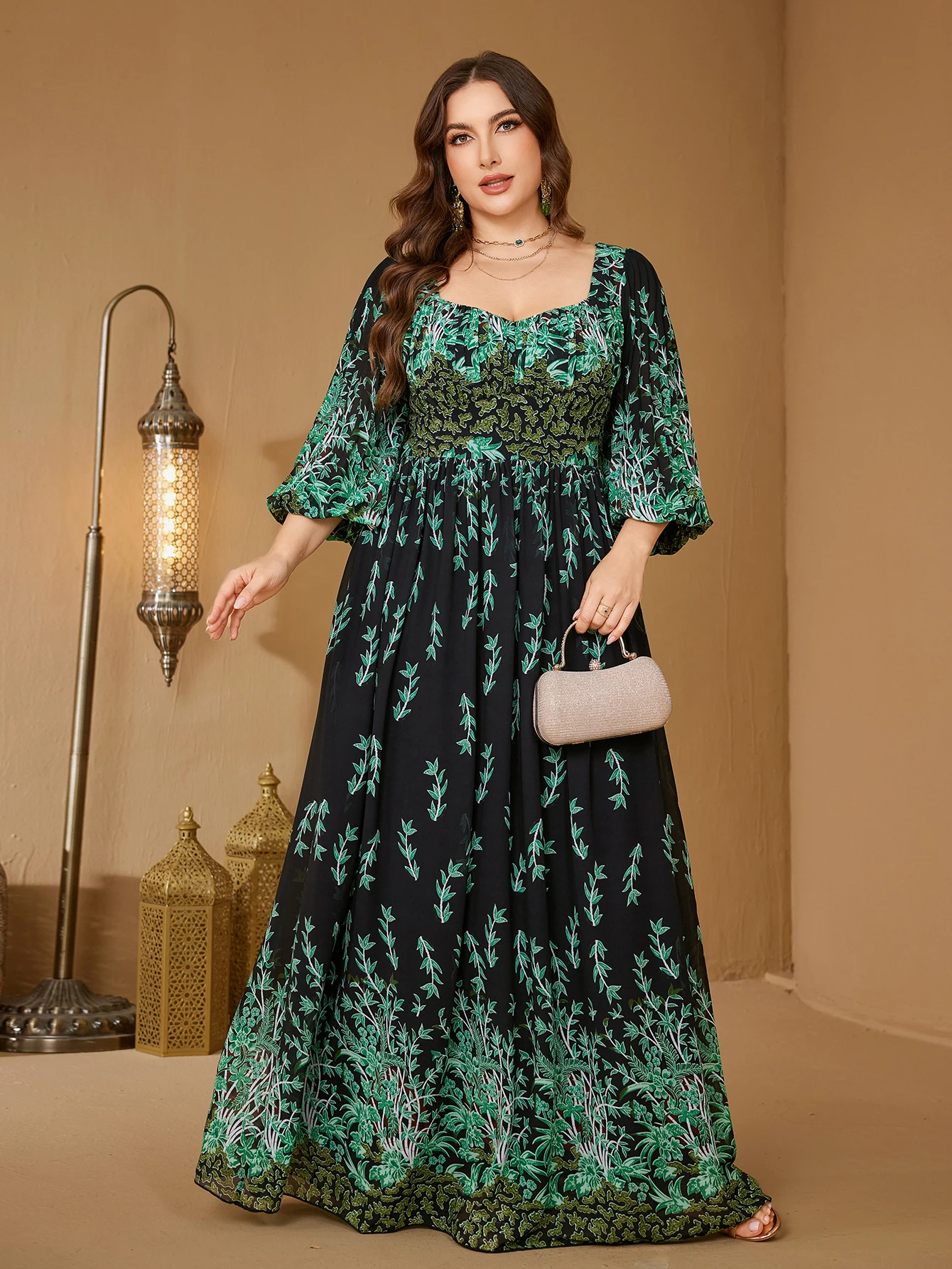 UNITHORSE Plus Size Asymmetrical Cut Floral Print Lantern Sleeve Chiffon Evening Gown
UNITHORSE Plus Size Asymmetrical Cut Floral Print Lantern Sleeve Chiffon Evening Gown