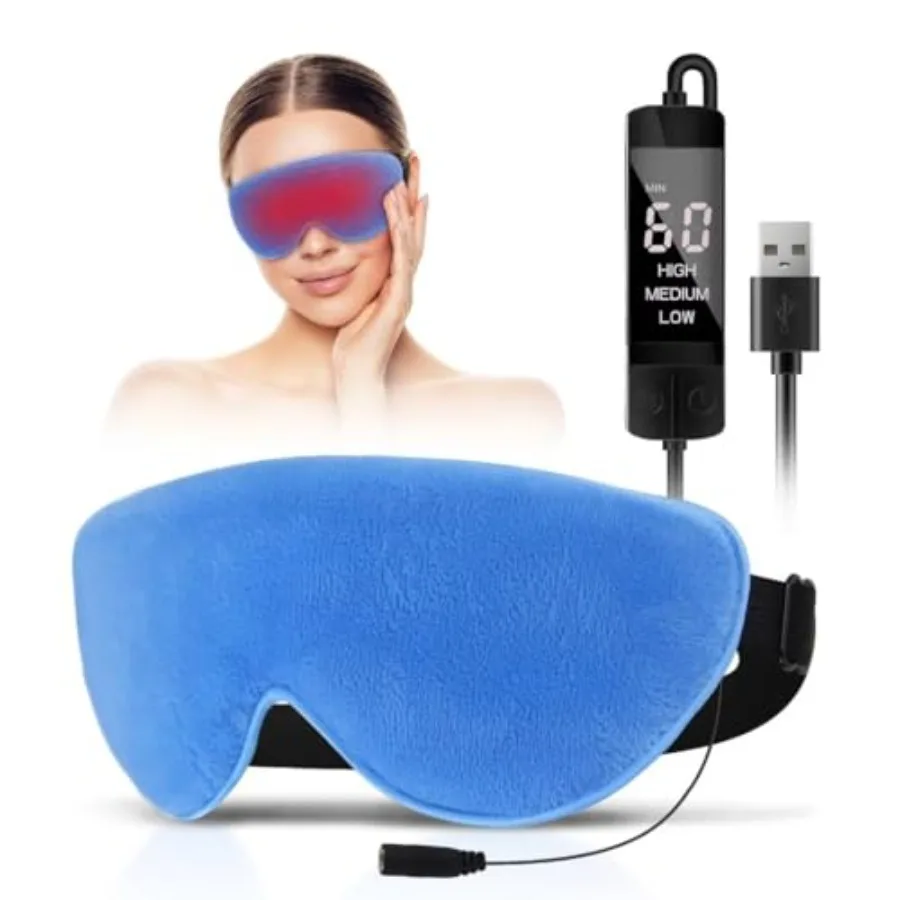 KOVNLO Heated Eye Mask, Washable USB Electric Moist Heat Warm Compress for Eyes, Eye mask with Flaxseed for Dry Eyes, Blepharit
KOVNLO Heated Eye Mask, Washable USB Electric Moist Heat Warm Compress for Eyes, Eye mask with Flaxseed for Dry Eyes, Blepharit