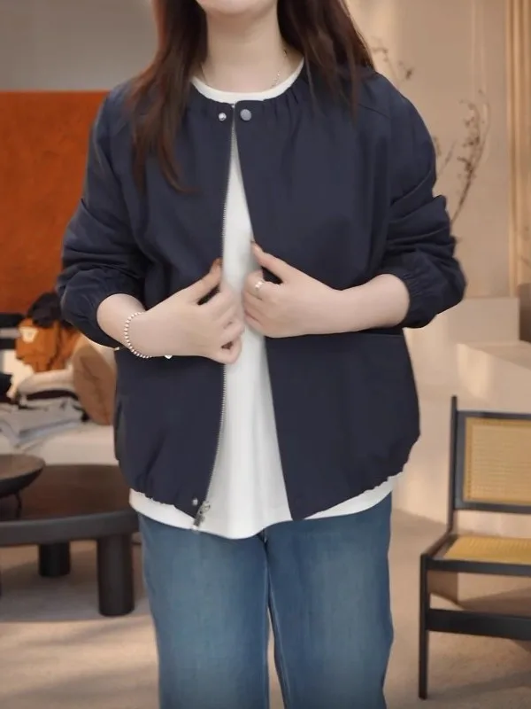 plus Size Women's Korean Sle round Ne Long Sve Jaet Spring New Slimming Ele Outerwear Top Commute Sle Loose Fit
plus Size Women's Korean Sle round Ne Long Sve Jaet Spring New Slimming Ele Outerwear Top Commute Sle Loose Fit