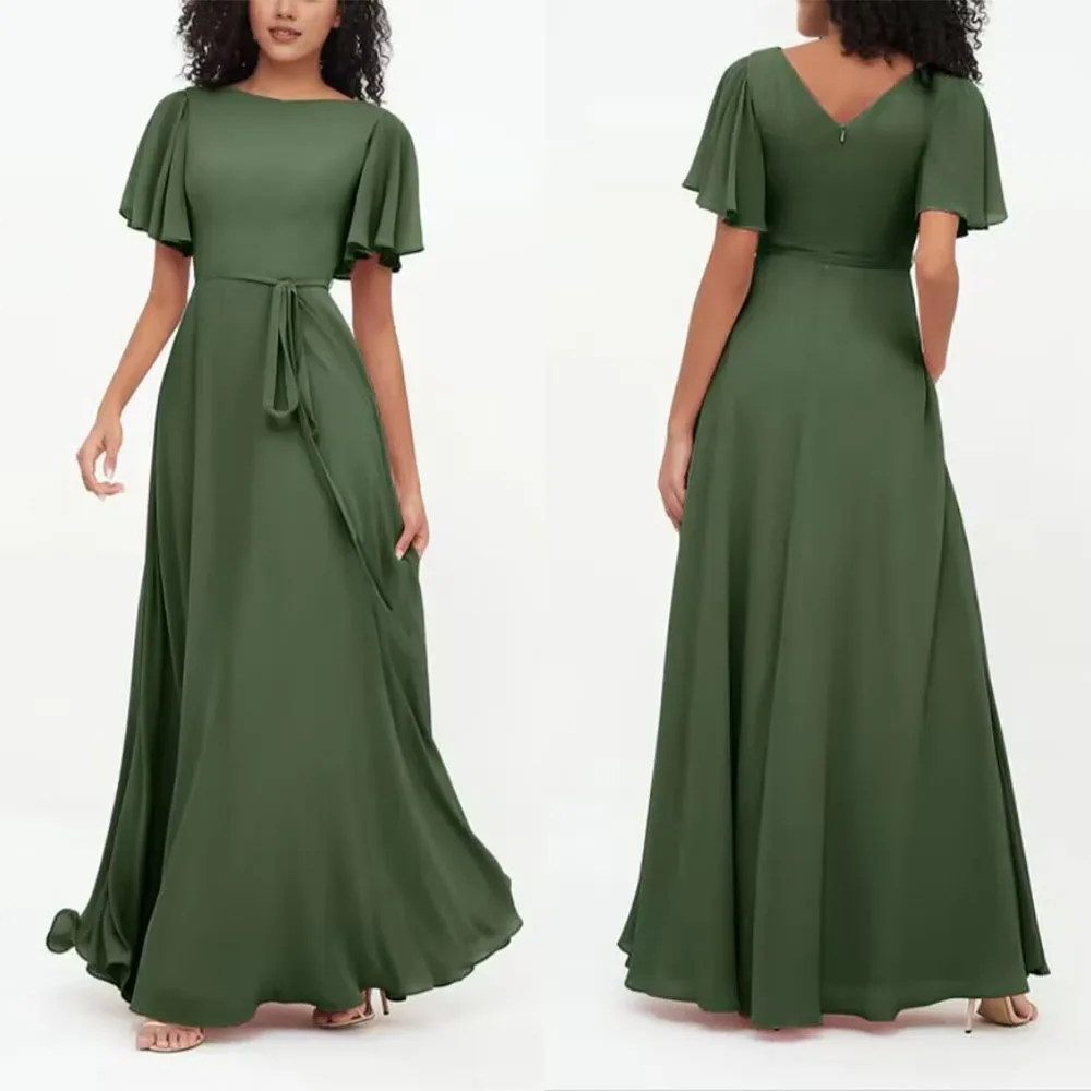 High Quality Customized Floor Length Short Sleeves Bow Zipper A-line Woman Платье Корейский Стиль Evening Gowns Robes De Soirée
High Quality Customized Floor Length Short Sleeves Bow Zipper A-line Woman Платье Корейский Стиль Evening Gowns Robes De Soirée