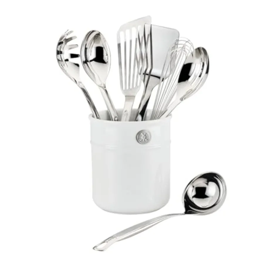 Provisions Chef's Tools Ultimate Set 8-Piece Stainless Steel Utensil Set with Porcelain Bain Marie for Cooking and Serving
Provisions Chef's Tools Ultimate Set 8-Piece Stainless Steel Utensil Set with Porcelain Bain Marie for Cooking and Serving